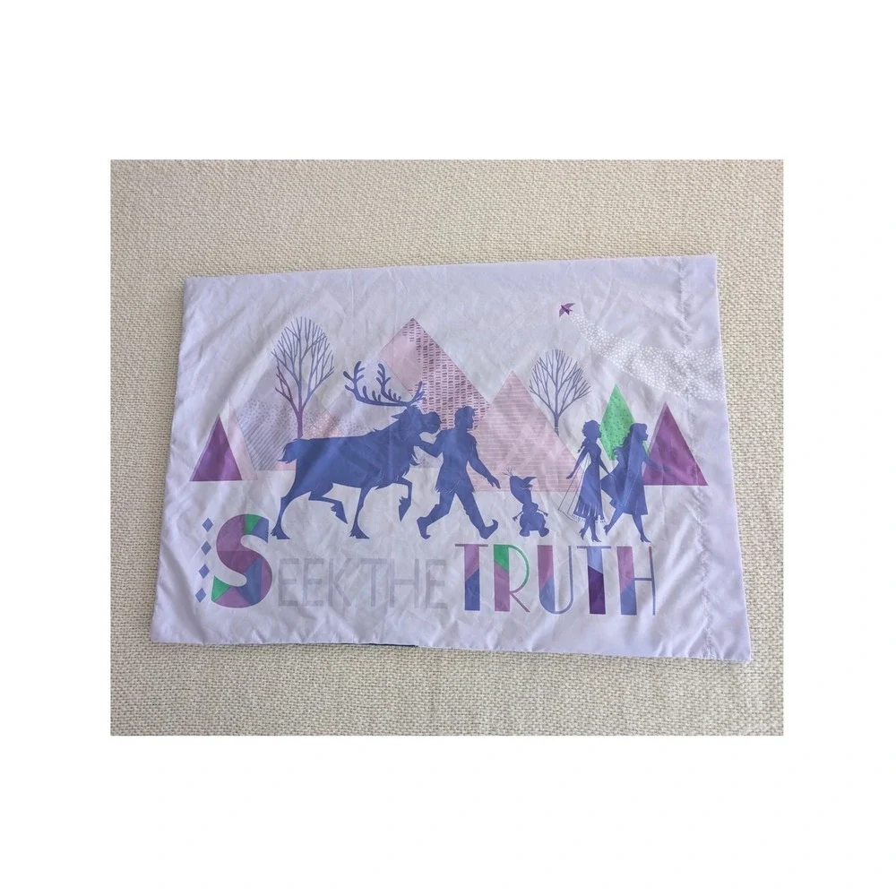 Disney Frozen 2 Elsa Anna‎ Seek The Truth Standard Pillowcase Franco Mfg Blue